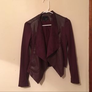Burgundy faux leather, suede jacket